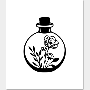 Minimalist floral terrarium Posters and Art